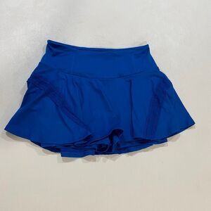 Free People Blue Flowy Skort Skirt Shorts XS Tie Waist Athletic Tennis Skort